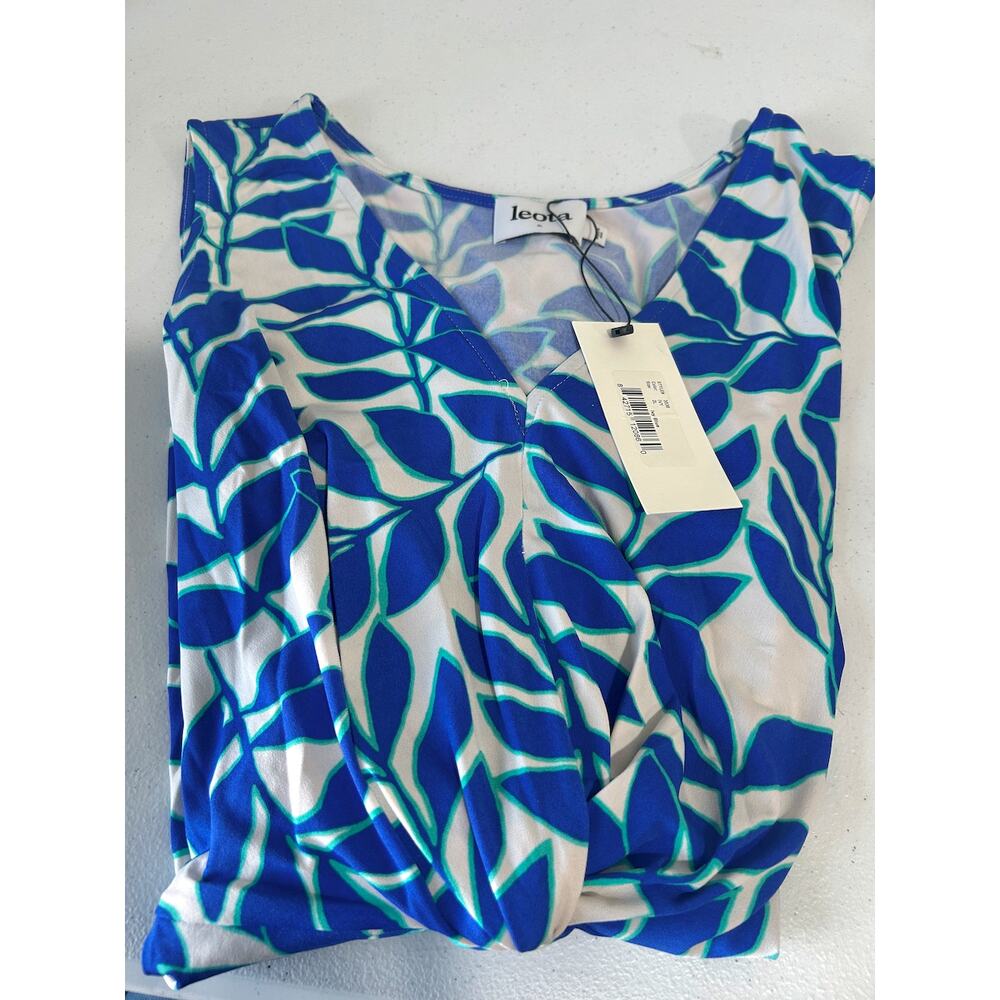 Leota NWT Plus Size Blue Ivy Wrap Dress Romantic Cottage Midi Stretch 20 22 - Picture 2 of 4